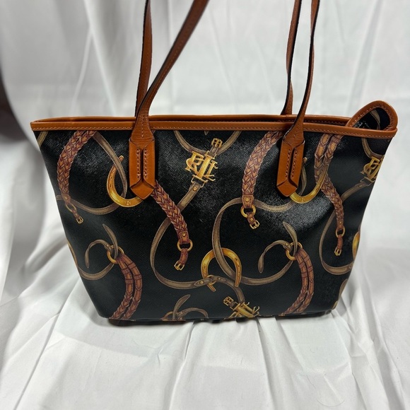 Ralph Lauren Black and Brown Tote with Distinctive Pattern - Excellent condition - Picture 4 of 7
